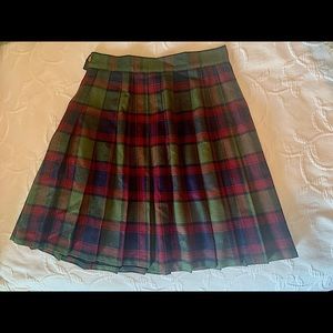 Pleated Plaid Skirt